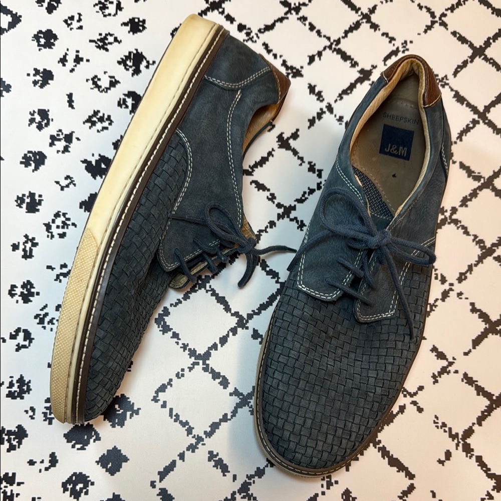 Johnston & Murphy McGuffey Blue Woven Plain Toe Men’s Sneakers, US Size 12 - GUC